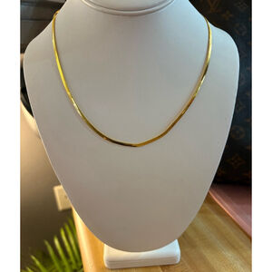 Unisex 3mm‎ Gold Plated S925 Herringbone Necklace, 18-20”